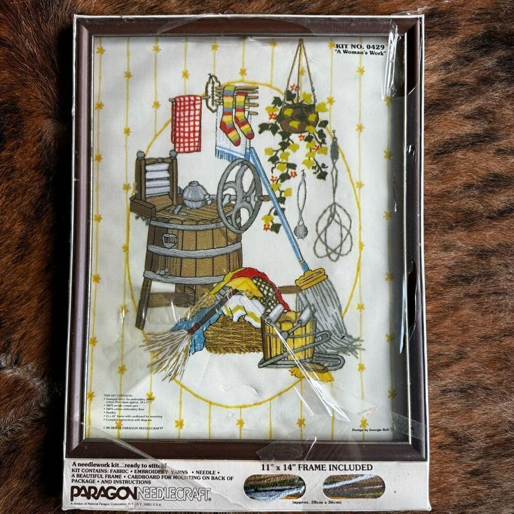 Vintage 70’s Paragon Needlcraft Kit 0429 A Women’s Work New In Box